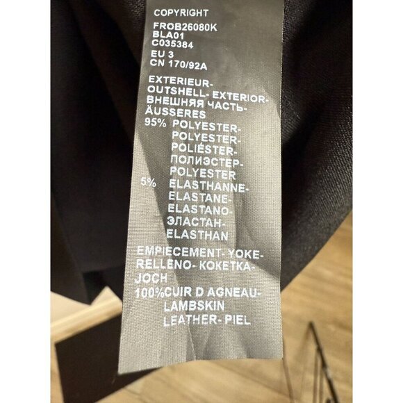 NWT The Kooples Women's Short Black Dress With Leather & Square Neckline‎ Size 8 - Picture 13 of 16